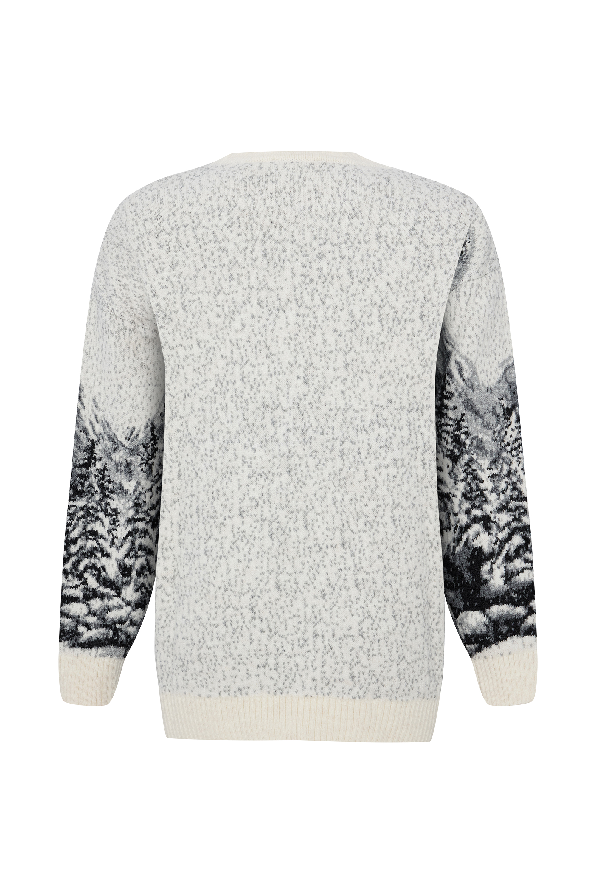 JAKARLI DESENLİ LOOSE FIT KAZAK