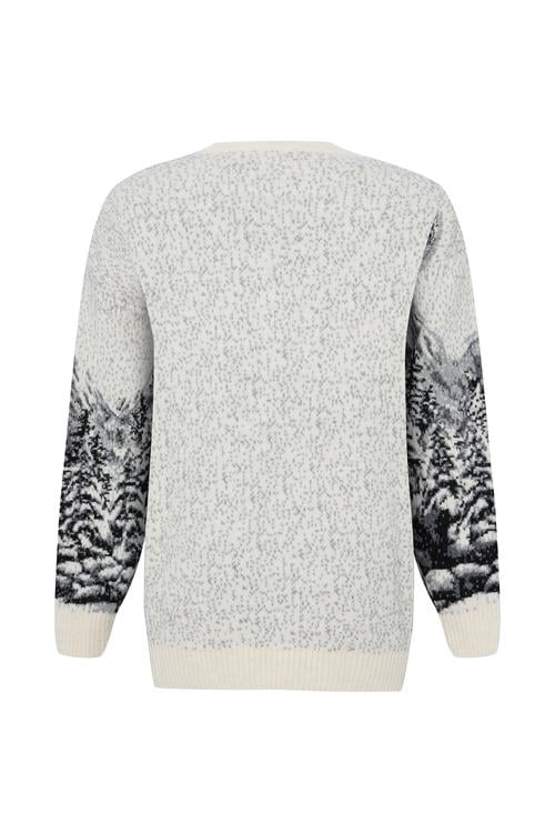  JAKARLI DESENLİ LOOSE FIT KAZAK