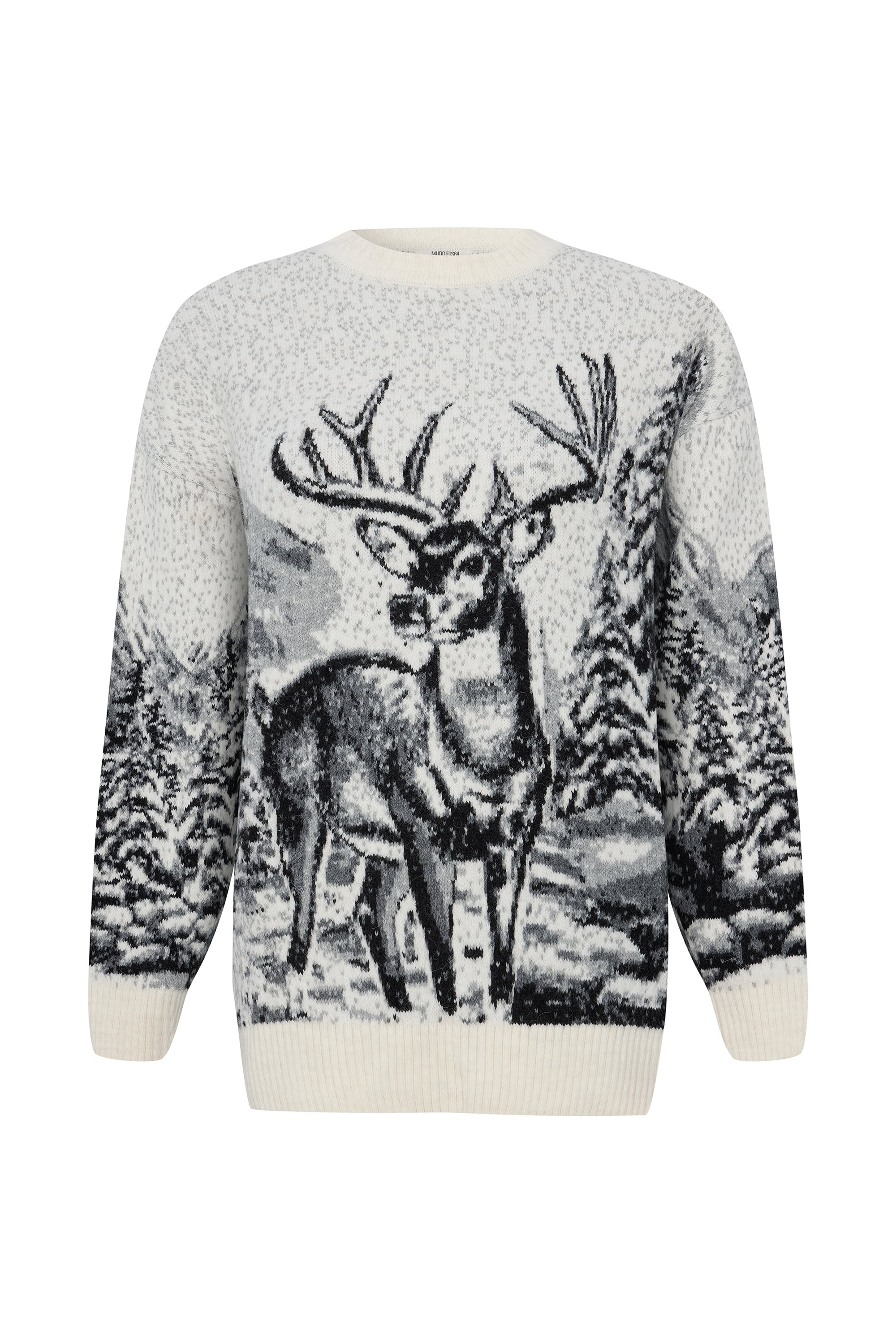 JAKARLI DESENLİ LOOSE FIT KAZAK