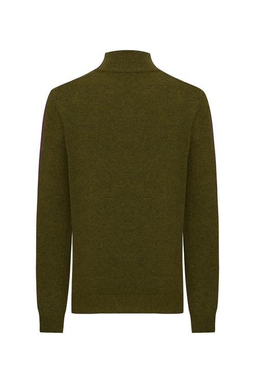  DÜĞMELİ DİK YAKA YÜN KAZAK