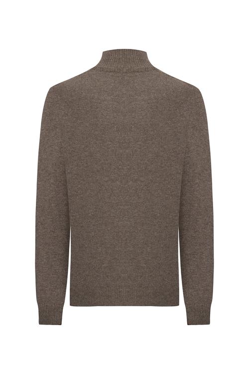  DÜĞMELİ DİK YAKA YÜN KAZAK