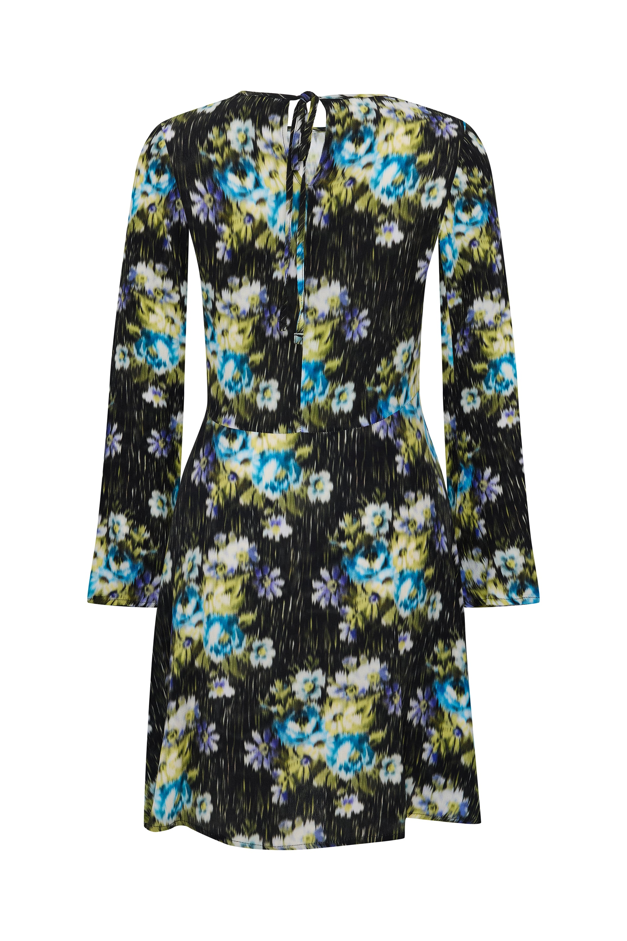 FLORAL BASKILI MİNİ ELBİSE