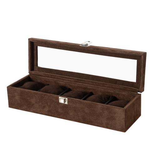  SAAT KUTUSU 5'Lİ ALCANTARA KAHVE