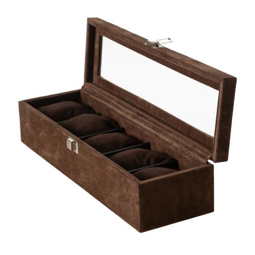  SAAT KUTUSU 5'Lİ ALCANTARA KAHVE