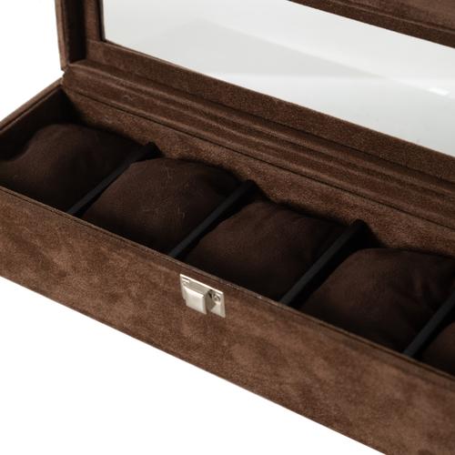  SAAT KUTUSU 5'Lİ ALCANTARA KAHVE