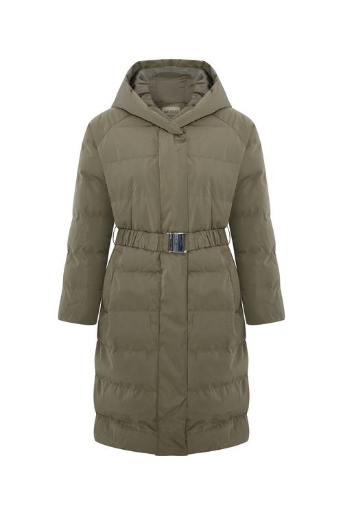  KAPÜŞONLU KEMERLİ UZUN ŞİŞME MONT