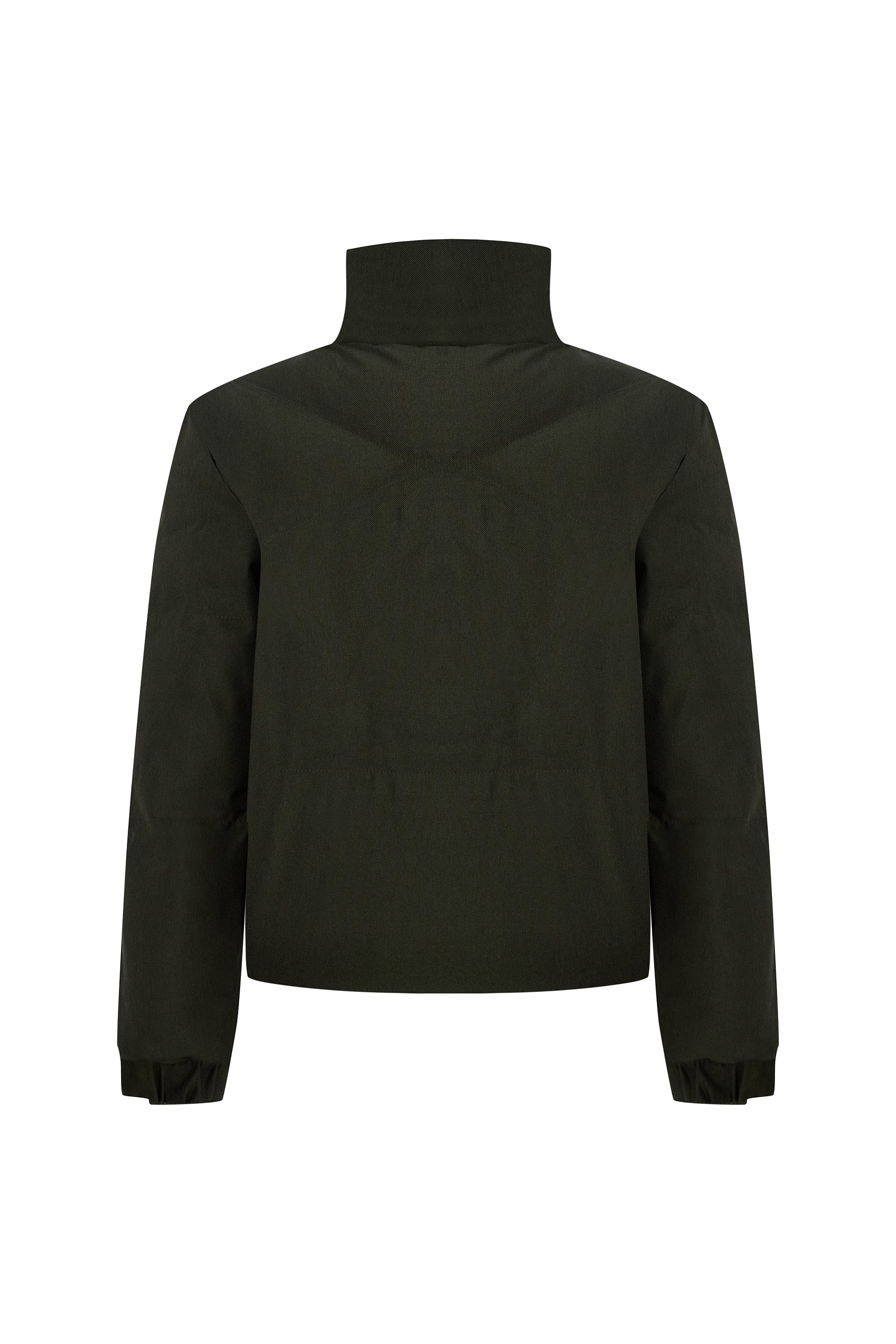 DİK YAKA KAPİTONELİ ŞİŞME CROP MONT