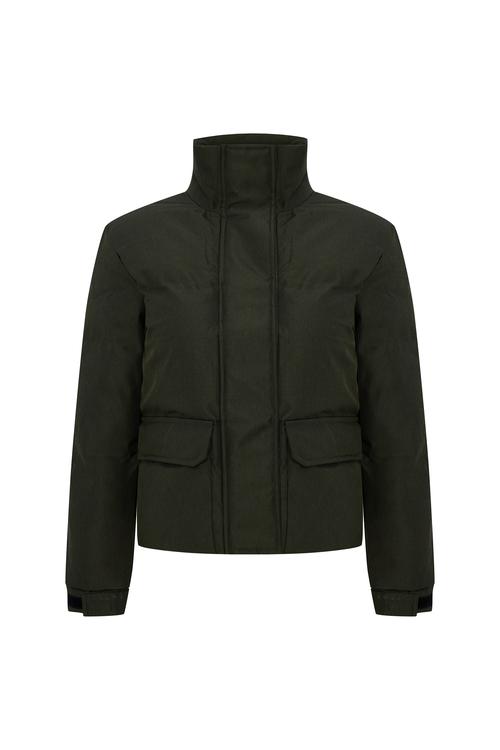  DİK YAKA KAPİTONELİ ŞİŞME CROP MONT