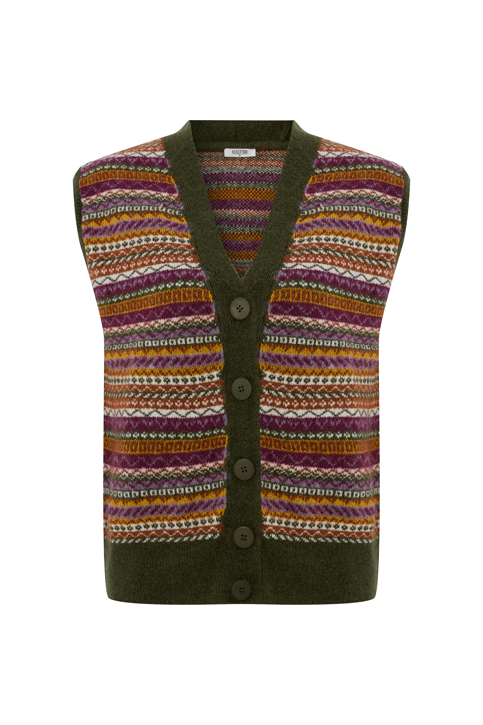 JAKARLI ETNİK DESENLİ V YAKA YELEK