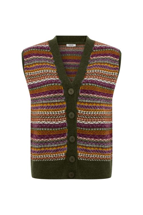  JAKARLI ETNİK DESENLİ V YAKA YELEK