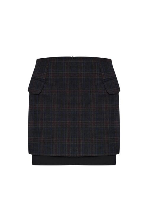 EKOSELİ ASTAR DETAYLI MİNİ ETEK