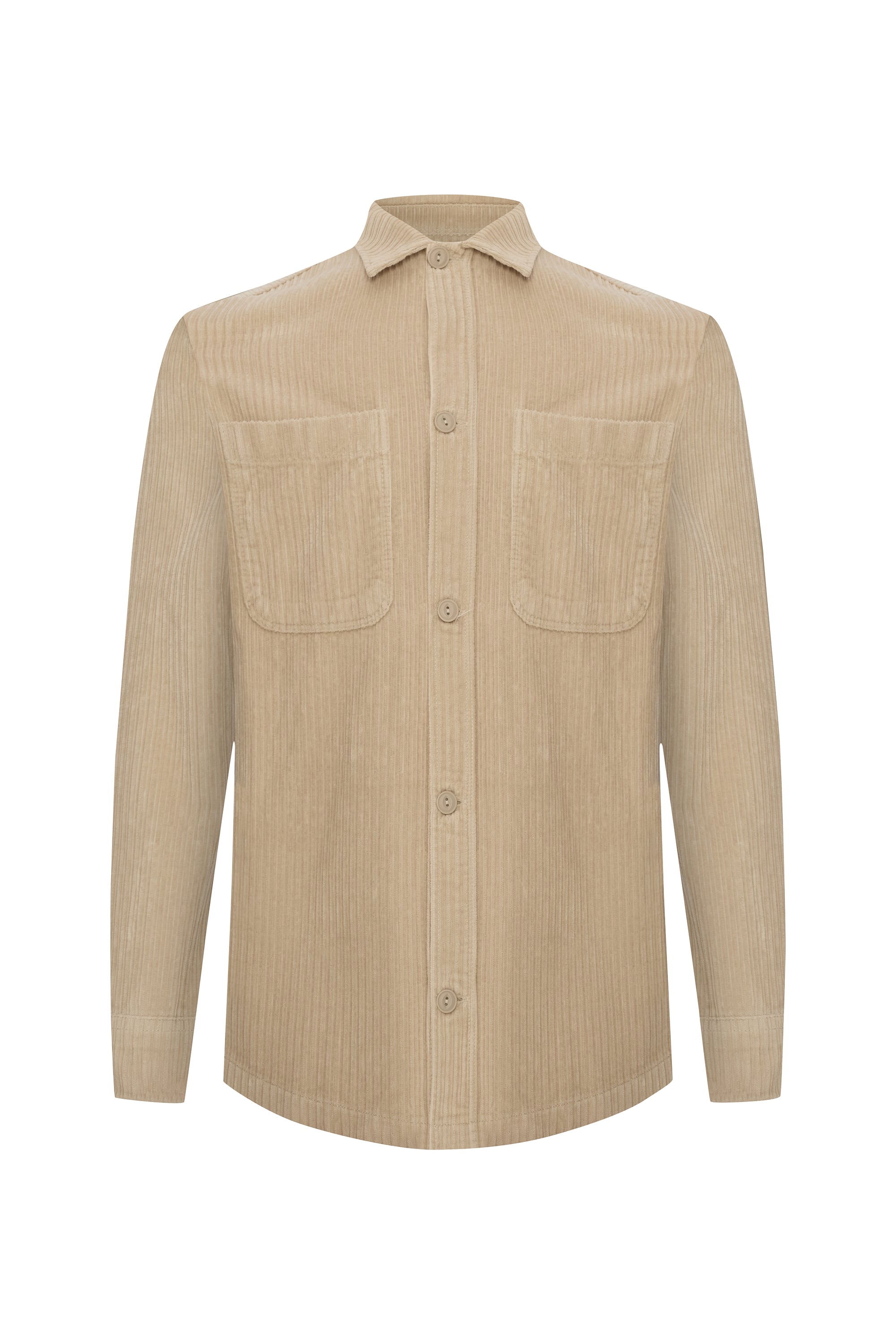 ÇİFT CEPLİ KADİFE UZUN KOLLU GÖMLEK