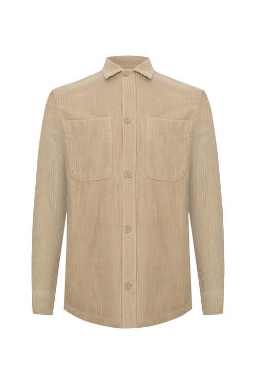  ÇİFT CEPLİ KADİFE UZUN KOLLU GÖMLEK