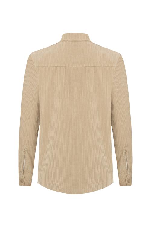  ÇİFT CEPLİ KADİFE UZUN KOLLU GÖMLEK