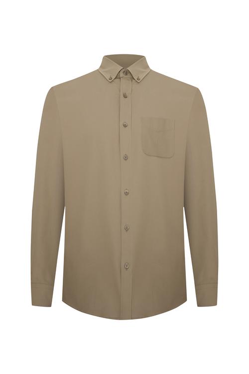  REGULAR FIT TEK CEPLİ UZUN KOLLU GÖMLEK