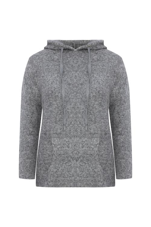  YUMUŞAK DOKULU SİMLİ KAPÜŞONLU SWEATSHIRT