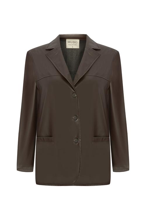  DERİ GÖRÜNÜMLÜ BLAZER CEKET
