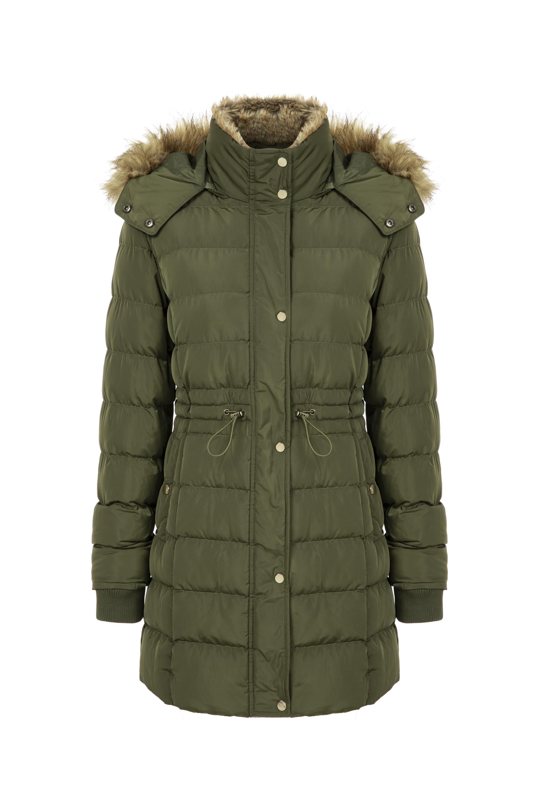 SUNİ KÜRK DETAYLI KAPÜŞONLU MONT