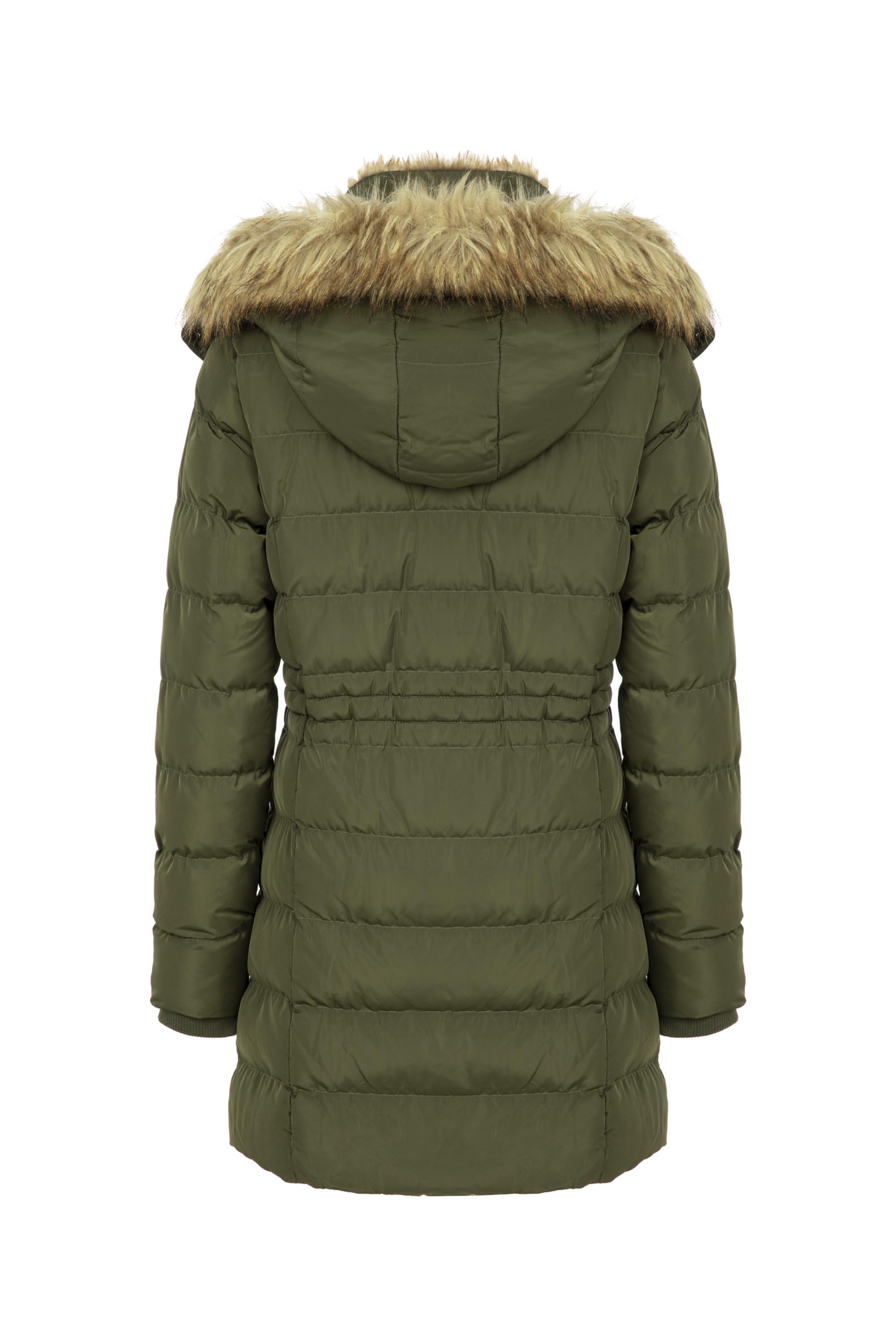 SUNİ KÜRK DETAYLI KAPÜŞONLU MONT