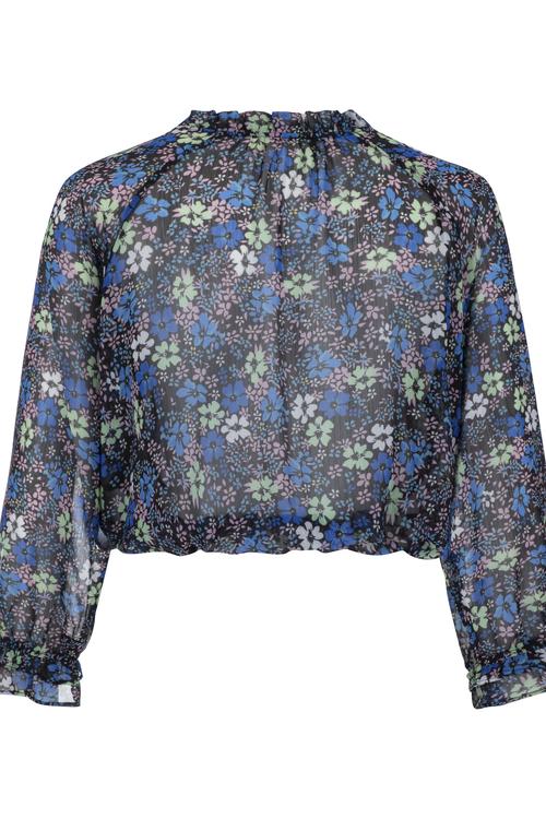  ÇİÇEK DESENLİ ŞİFON BLUZ