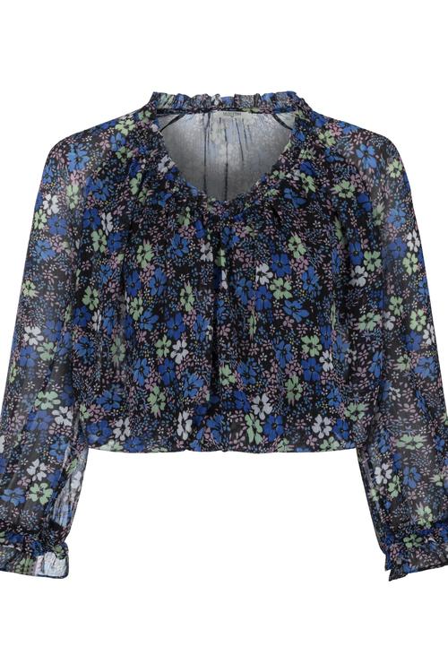  ÇİÇEK DESENLİ ŞİFON BLUZ