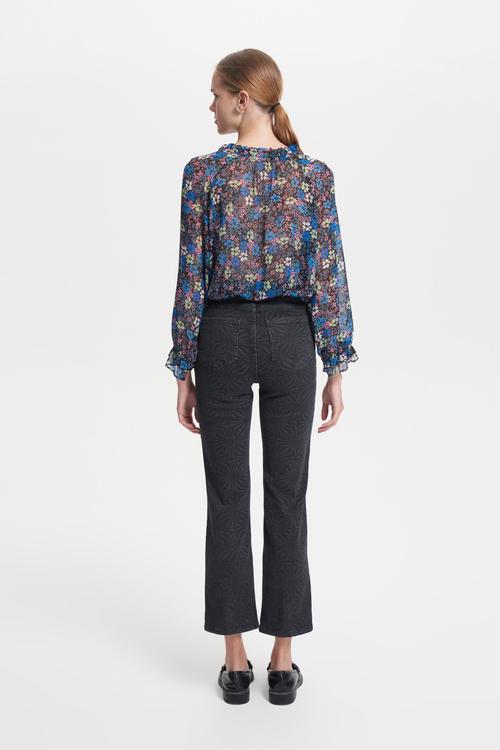  ÇİÇEK DESENLİ ŞİFON BLUZ