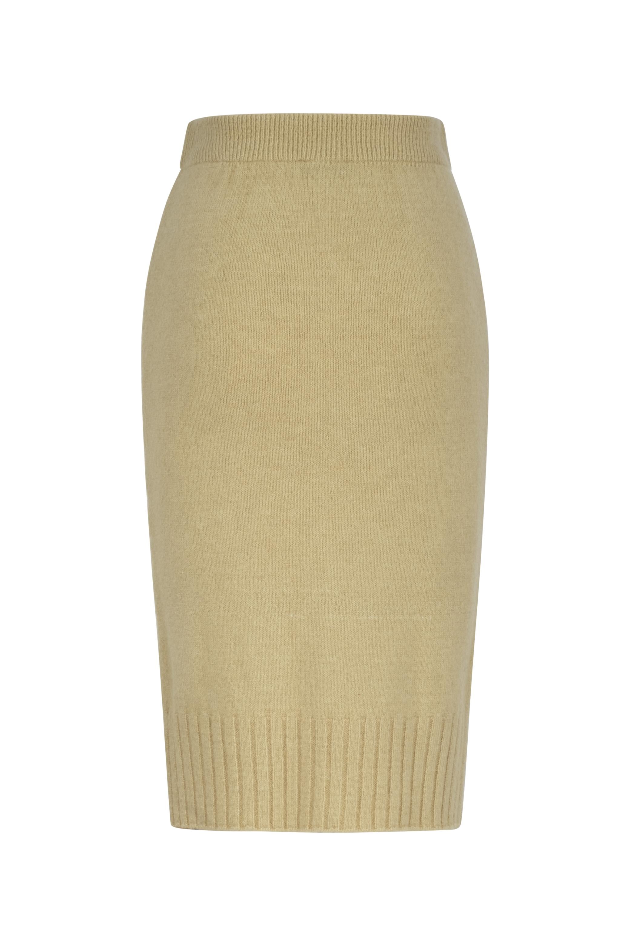 YIRTMAÇLI DÜZ KESİM MİDİ TRİKO ETEK