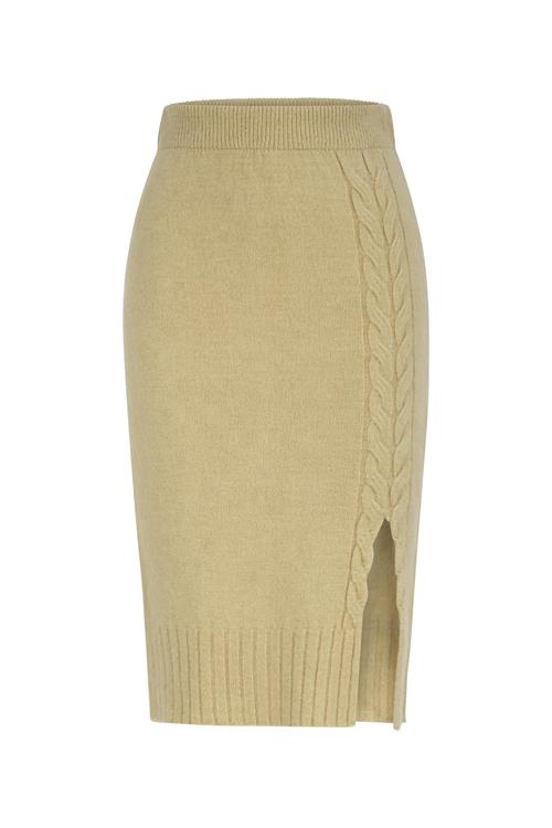  YIRTMAÇLI DÜZ KESİM MİDİ TRİKO ETEK