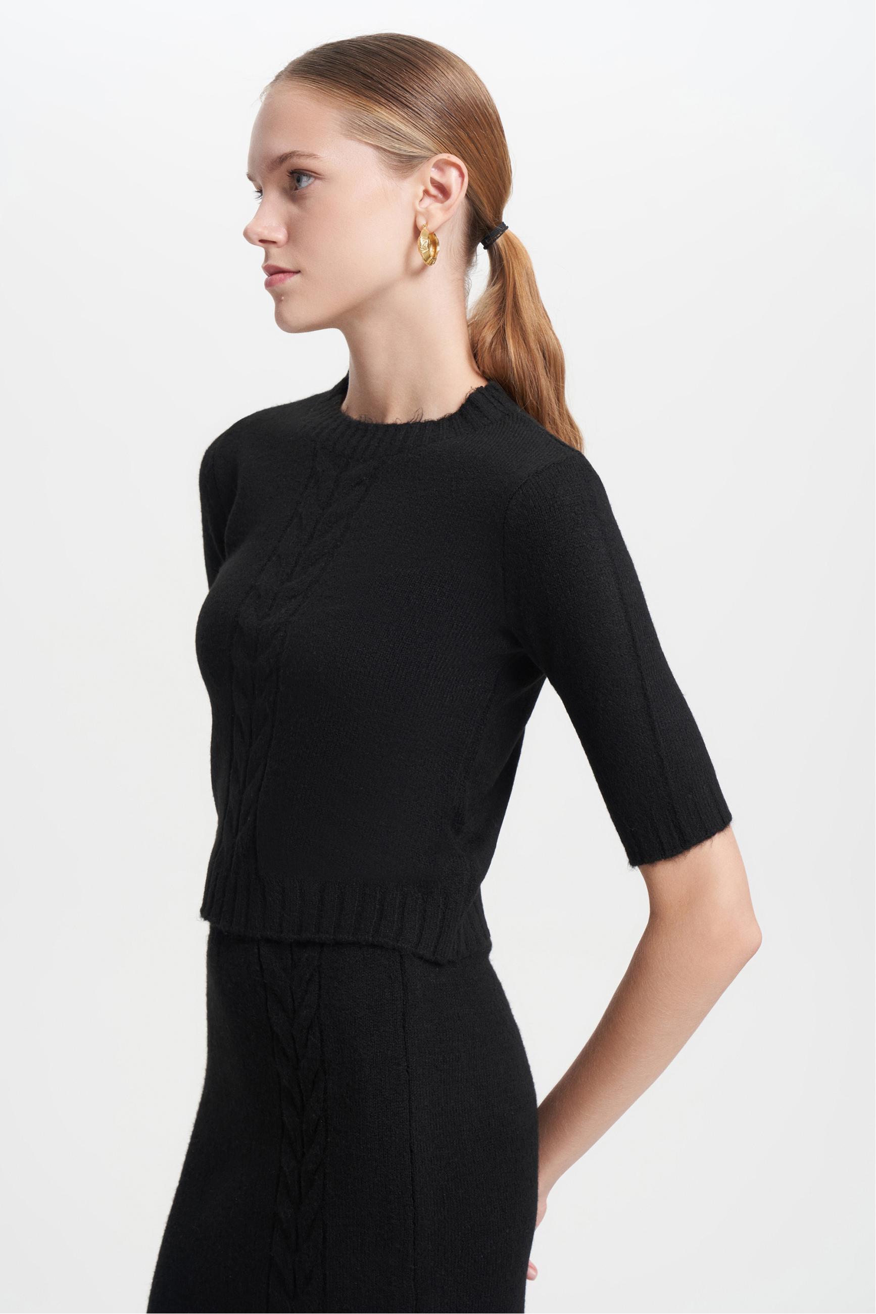 SAÇ ÖRGÜ BİSİKLET YAKA TRİKO KAZAK