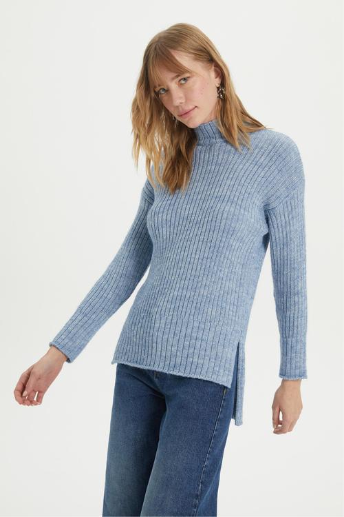  DİK YAKA TRİKO KAZAK