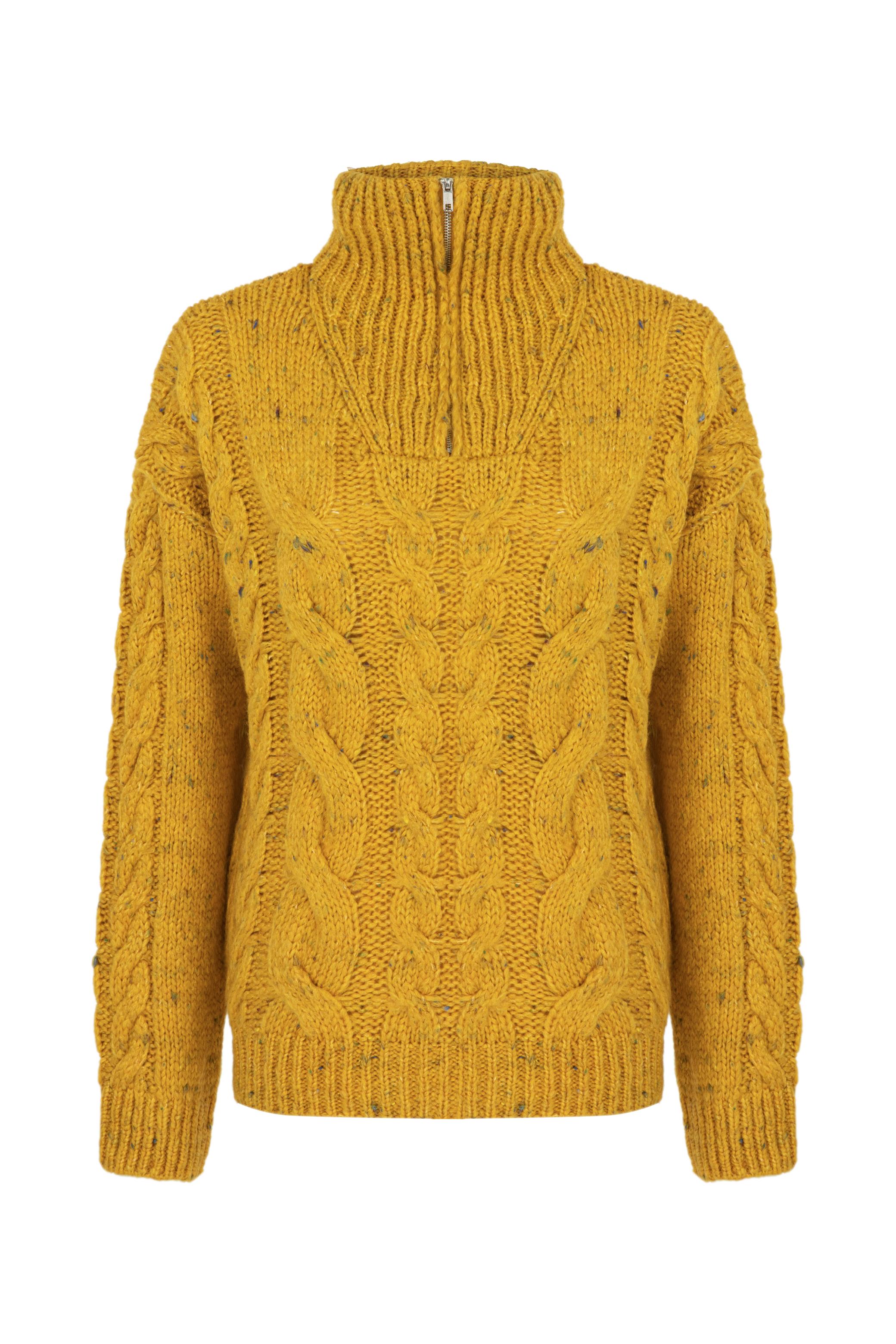 DİK YAKA SAÇ ÖRGÜ TRİKO KAZAK