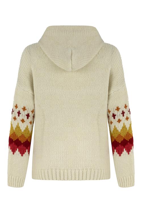  KAPÜŞONLU JAKARLI TRİKO KAZAK