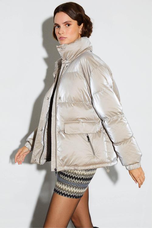  KAPİTONELİ DİK YAKA ŞİŞME MONT