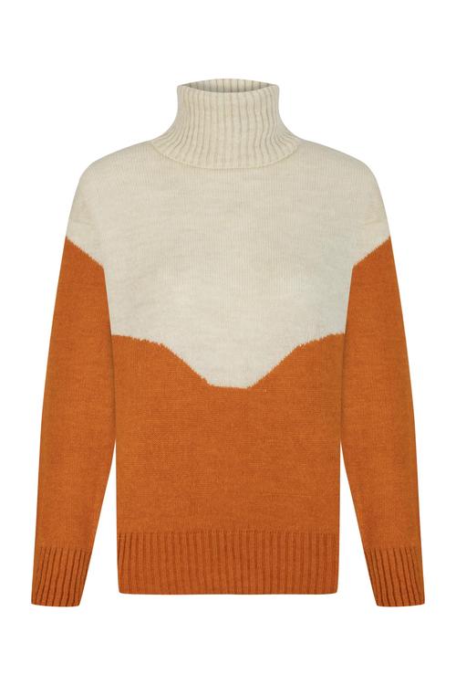 RENK BLOKLU BALIKÇI YAKA TRİKO KAZAK