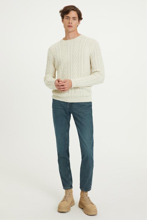  BİSİKLET YAKA SAÇ ÖRGÜ KAZAK