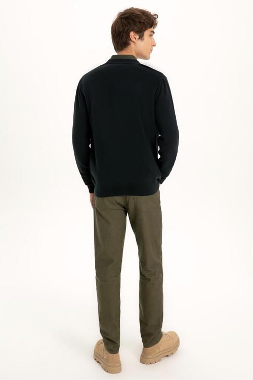  YÜN KARIŞIMLI V YAKA HIRKA