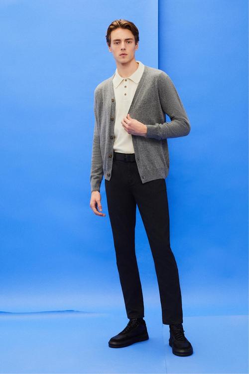  YÜN KARIŞIMLI V YAKA HIRKA