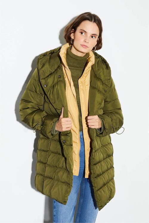  KAPÜŞONLU DÜĞME DETAYLI ŞİŞME MONT