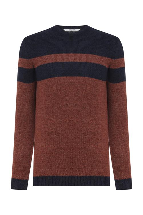  RENK BLOKLU BİSİKLET YAKA TRİKO KAZAK