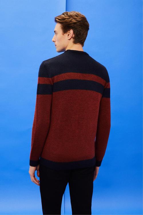  RENK BLOKLU BİSİKLET YAKA TRİKO KAZAK