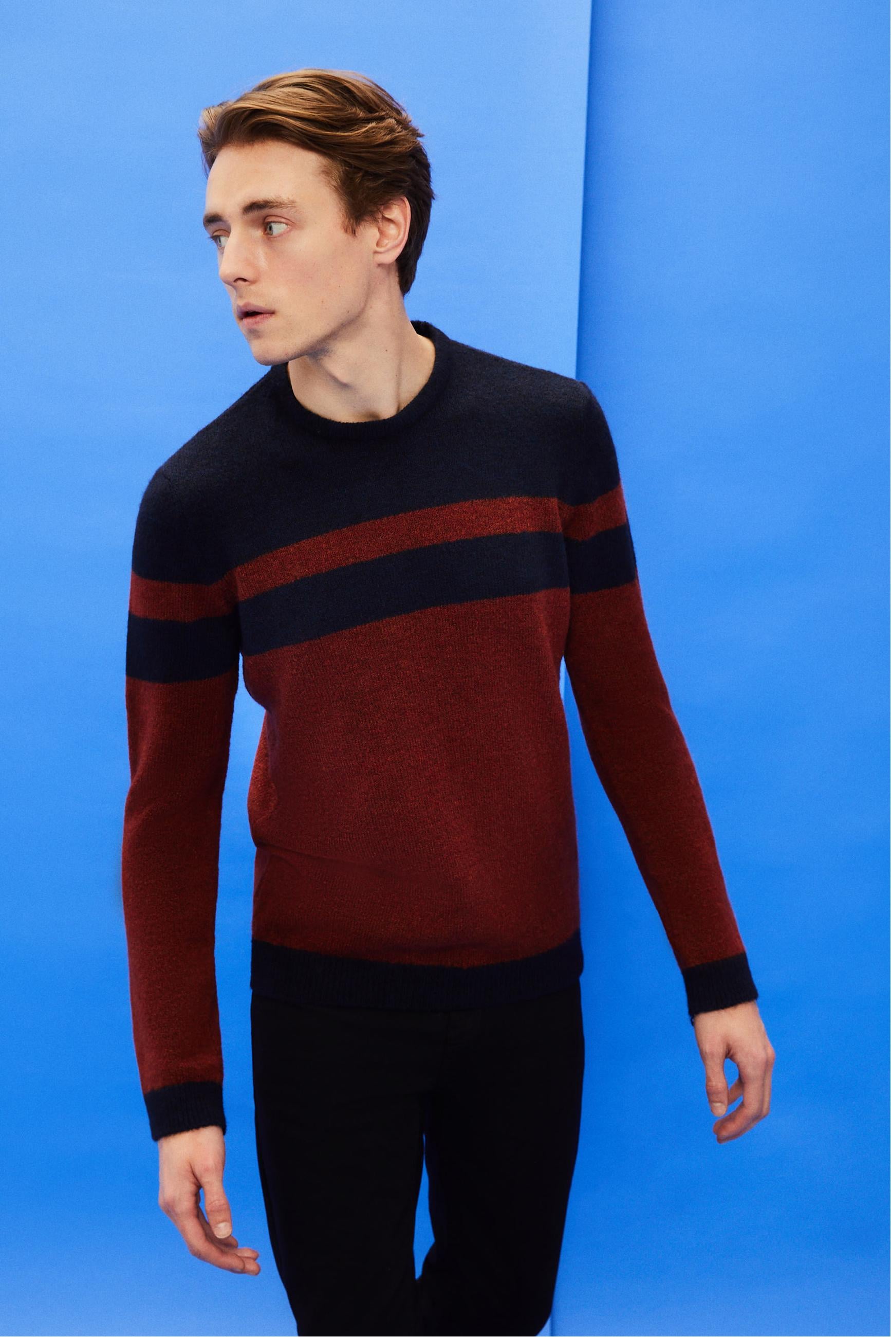 RENK BLOKLU BİSİKLET YAKA TRİKO KAZAK