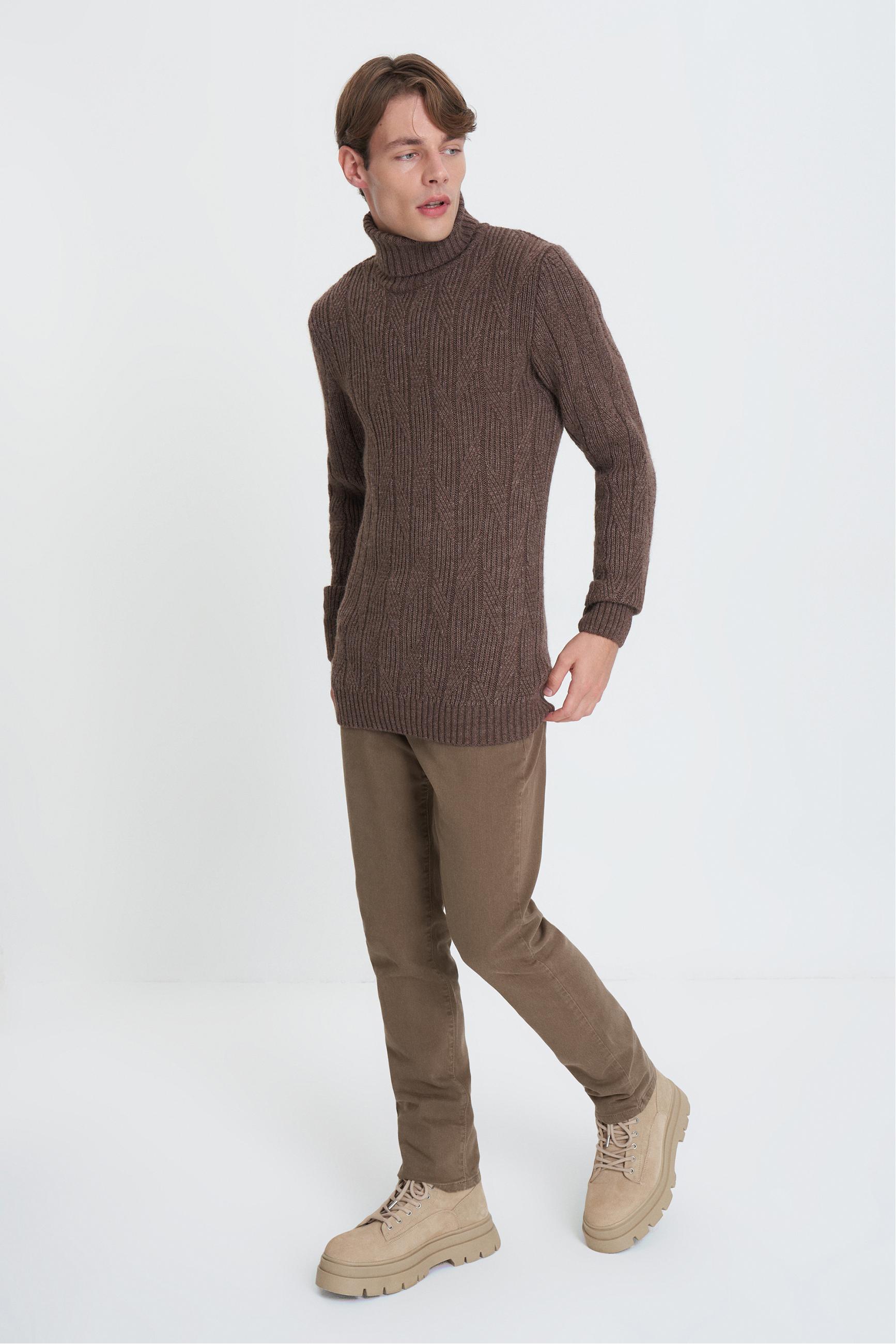 BALIKÇI YAKA ÖRGÜLÜ KAZAK