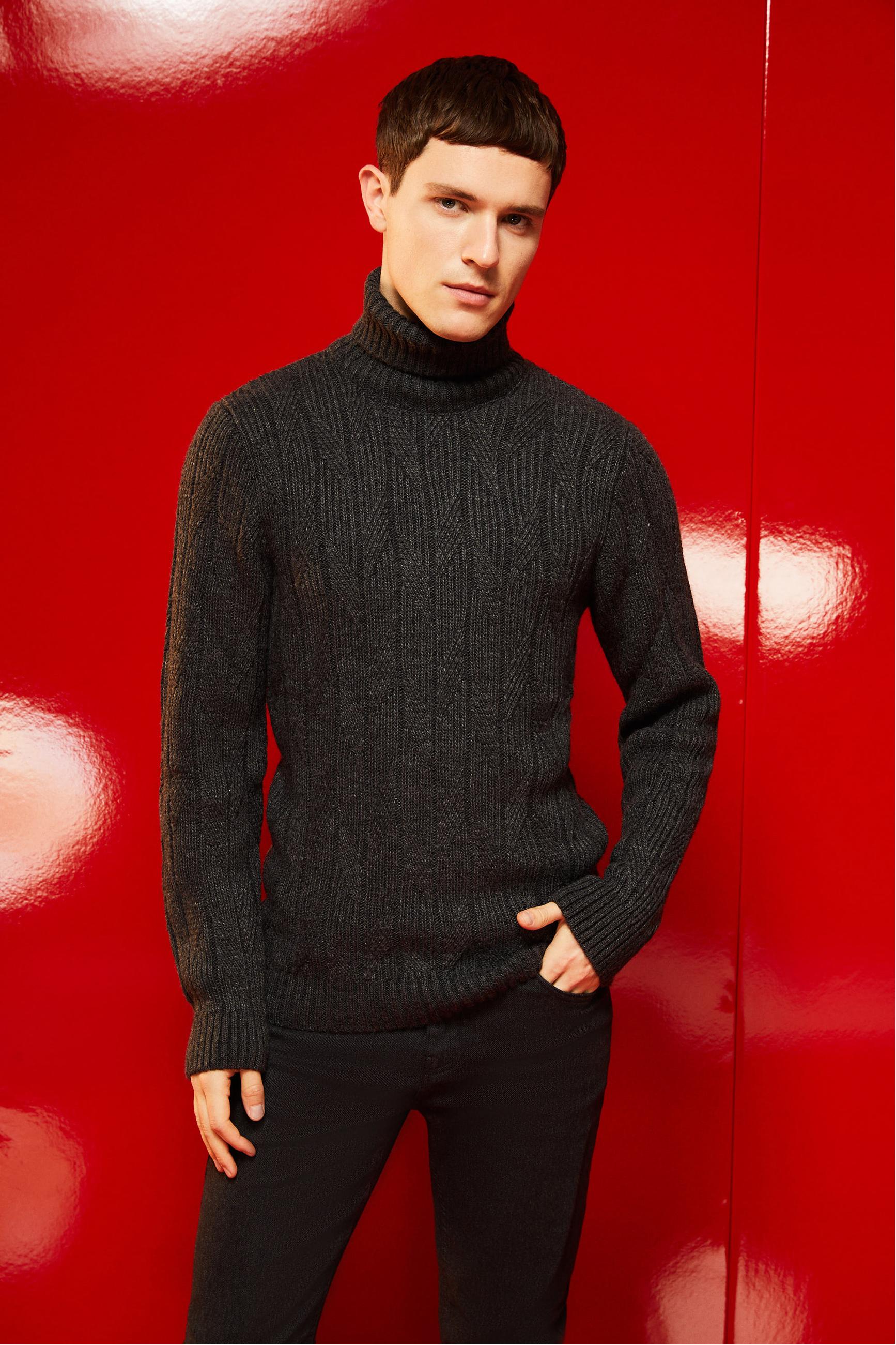 BALIKÇI YAKA ÖRGÜLÜ KAZAK