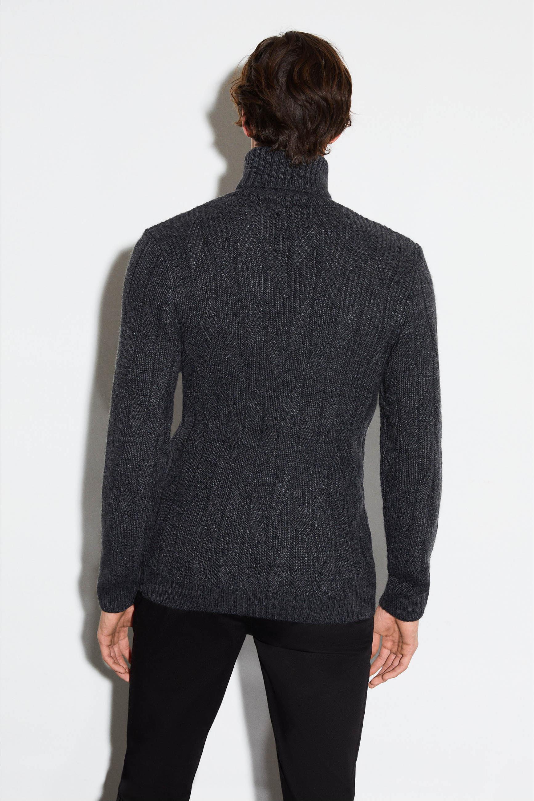 BALIKÇI YAKA ÖRGÜLÜ KAZAK