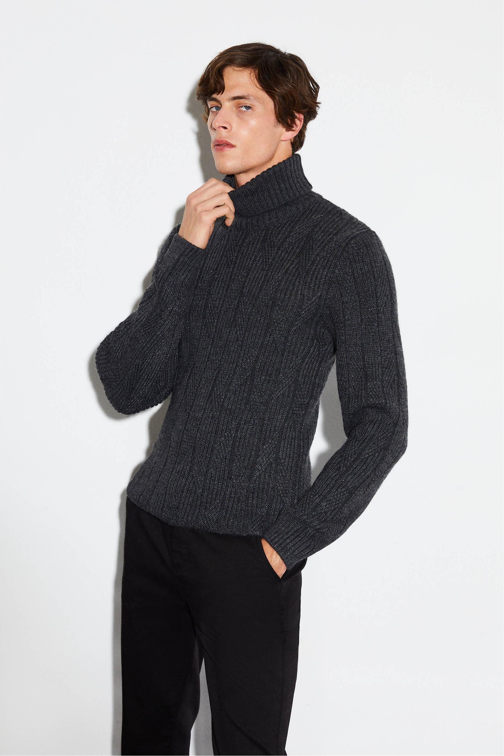 BALIKÇI YAKA ÖRGÜLÜ KAZAK