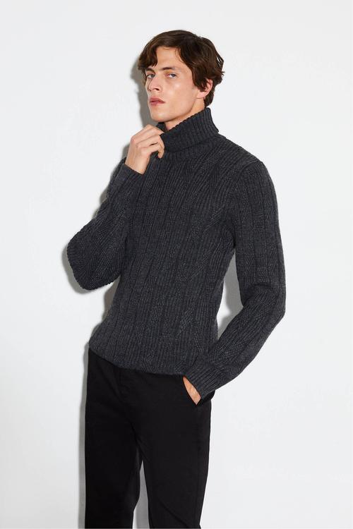  BALIKÇI YAKA ÖRGÜLÜ KAZAK