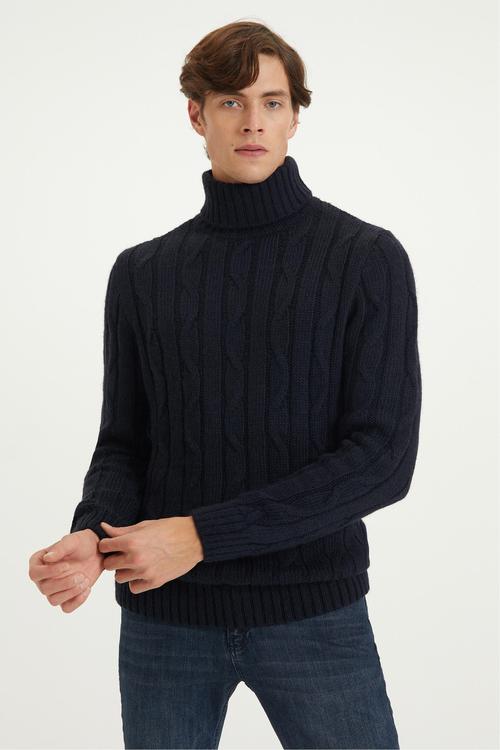  BALIKÇI YAKA SAÇ ÖRGÜ KAZAK