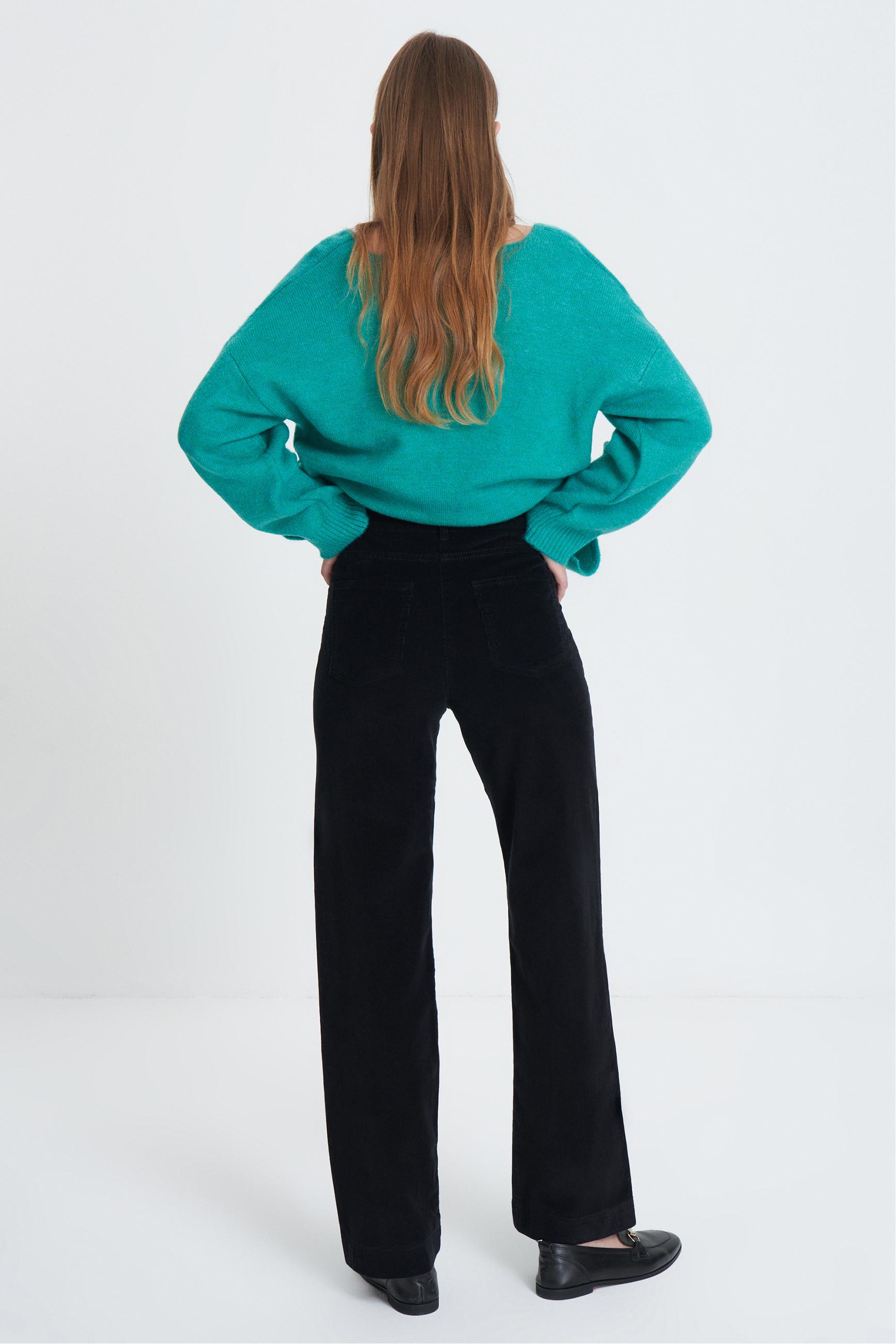 GENİŞ PAÇA KADİFE DOKULU PANTOLON