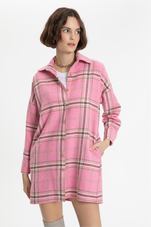 EKOSELİ MİNİ GÖMLEK ELBİSE