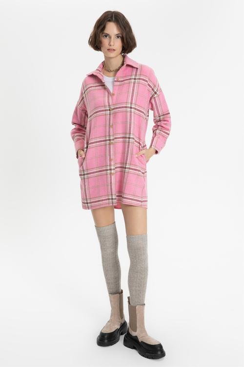 EKOSELİ MİNİ GÖMLEK ELBİSE